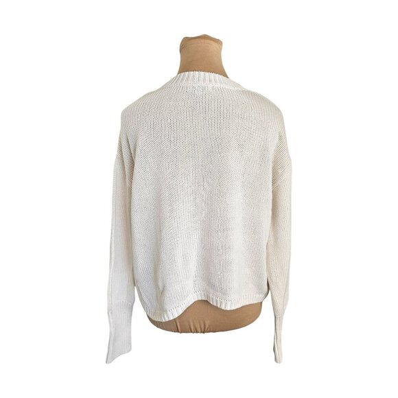 525 America White Knit Long Sleeve Sweater With Pink Love Sz M - Picture 5 of 8